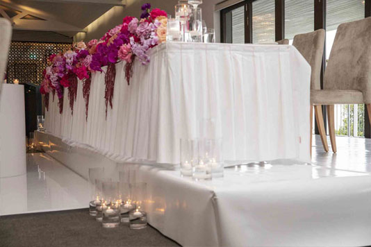 Wedding bridal table stage white Sydney