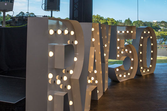 Light up letters at event